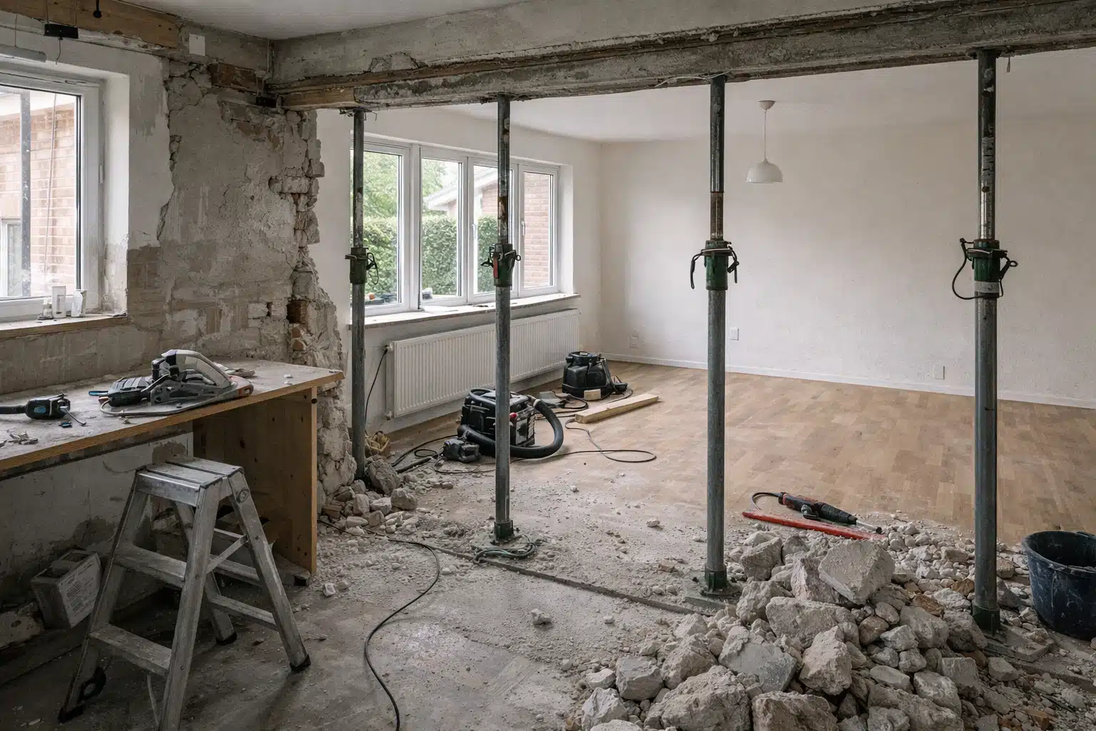 Fjern bærende væg og skab køkkenalrum